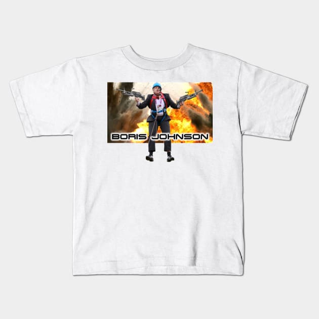 Boris Johnson - Here To Save The Day. Kids T-Shirt by Therouxgear